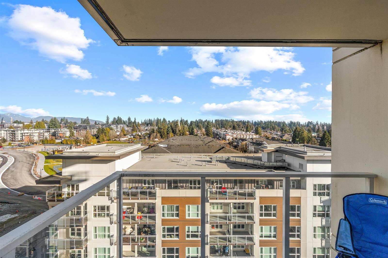 The view from the balcony out over the low-rise rooftops.