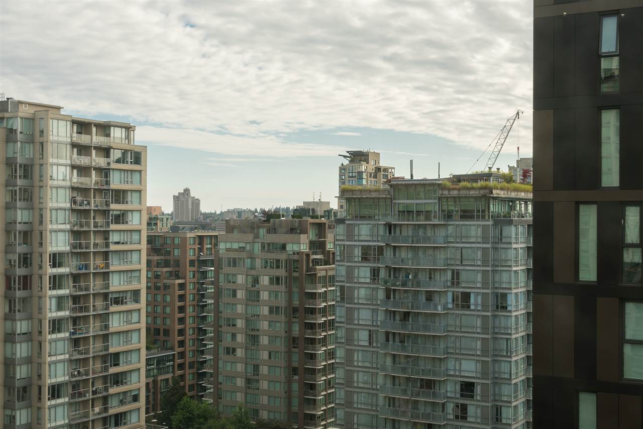 The view from the window, the neighbouring towers close by across the street.